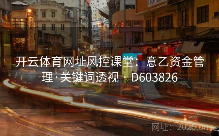 开云体育网址风控课堂:意乙资金管理·关键词透视 · D603826 第2张 开云体育网址风控课堂:意乙资金管理·关键词透视 · D603826 第2张