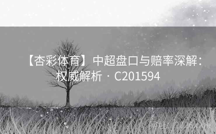 【杏彩体育】中超盘口与赔率深解：权威解析 · C201594