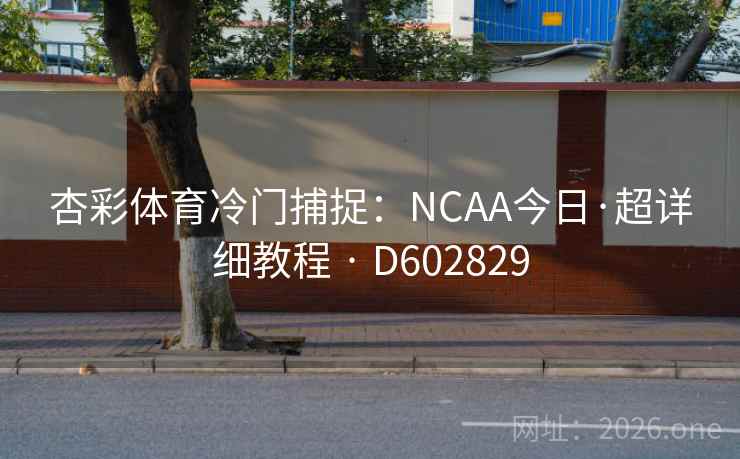 杏彩体育冷门捕捉：NCAA今日·超详细教程 · D602829